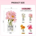 Daisy Car Dashboard Decorations - 4 Pack Mini Floral Accessories for Women - Secure Adhesive & Residue-Free Removable Vases for New Car Gift - Image 6