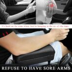 Car Armrest Storage Box, Adjustable Automotive Center Console Extension Armrest Pad, Multifunctional Auto Console Removable Arm Support Pad Organizer, Car Accessories (Black) - Image 4