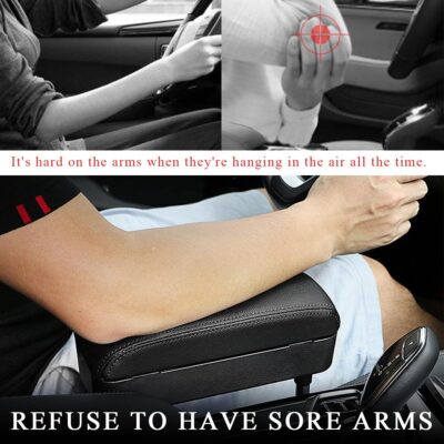 Car Armrest Storage Box, Adjustable Automotive Center Console Extension Armrest Pad, Multifunctional Auto Console Removable Arm Support Pad Organizer, Car Accessories (Black) - Image 4