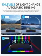 Head Up Display for Cars HOBS, Moman OBD2 Gauge Car HUD Digital GPS Speedometer with Projection Reflector Hudway Drive KM/H MPH Multiple Alarms for Most Cars with OBDII/EUOB After 2008 - Image 7