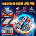 HB3 9005 LED Bulbs, 1000% Super Bright 40000LM Cool White 6500K,1:1 Mini Size, Plug and Play, CANBUS Ready, IP68 waterproof 9005 LED Fog Light Bulbs, Pack of 2 - Image 6