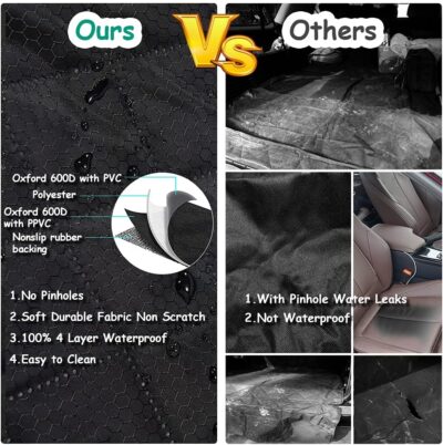 Dog Car Seat Cover for Back Seat Cover,Non Stick Fur Rear Seat Protector for Pet,Nonslip Waterproof Durable Universal Fit Interior Backseat Covers for Auto Van SUV - Image 6