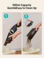 Aspiron Cordless Handheld Vacuum, 24KPA Powerful Car Vacuum, 2-Speed, 2 Charging Methods, Wireless Charger, Ergonomic Handle, Portable Rechargeable Vacuum Cleaner for Car, Home, Black Grey - Image 7