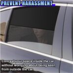 Car Window Shades, Magnetic Side Window Sun Shade Curtain, Half Blackout & Half See-Through UV Protection & Heat Blocking Car Window Screen, Vehicle Sun Shades for Driver Passenger (4PCS) - Image 6
