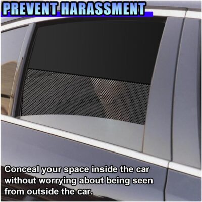 Car Window Shades, Magnetic Side Window Sun Shade Curtain, Half Blackout & Half See-Through UV Protection & Heat Blocking Car Window Screen, Vehicle Sun Shades for Driver Passenger (4PCS) - Image 6