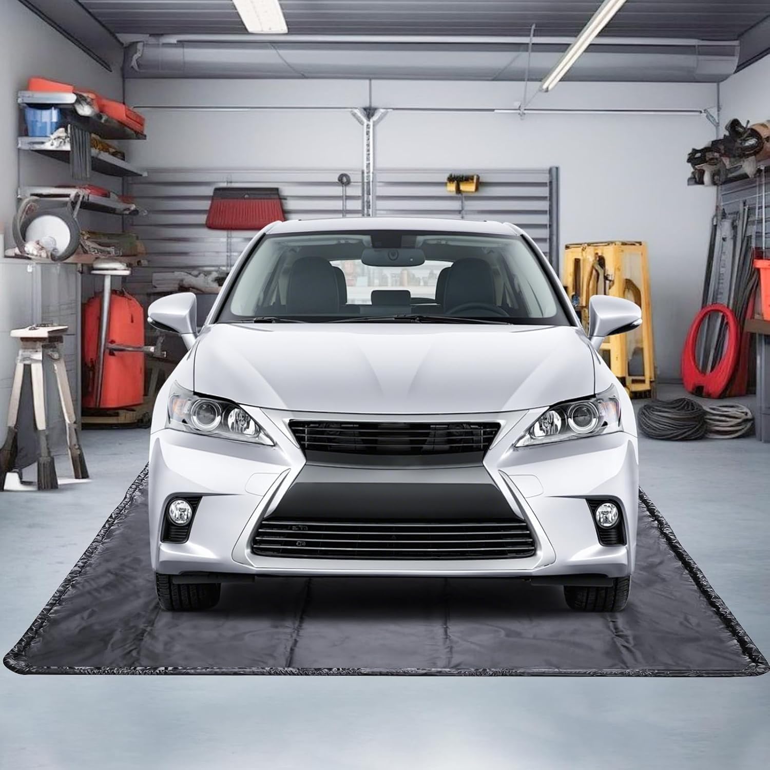 71A0QhLbS-L._AC_SL1500_.jpg Garage Floor Mat, Garage Car Mat - Non-Slip Waterproof Containment Mat, Heavy Duty Durable Protection, Easy to Clean & Install, Perfect for Garage, Workshop, Parking (7'9"W x 21'L) - Image 1