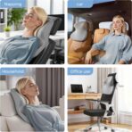 BEBAS Car Headrest Pillow, Ergonomic Neck Pillow with Memory Foam, Enlarged Surface for Head Neck Shoulder Support, Breathable Removeable Car Seat Pillow for Pain Relief(Gray, 1 Pack) - Image 8