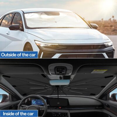 2026 Windshield Sun Shade Umbrella, Foldable Car Umbrella Sunshade with UV Block Car Front Window (Heat Insulation Protection) for Auto Windshield Covers Trucks Cars (Large) - Image 7