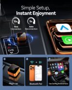 Wireless CarPlay Adapter for iPhone＆Android, 2026 Upgraded Car Play Mini Wired to Wireless Adapter for CarPlay ＆Android Auto Plug and Play Stable Connection & No Latency for iPhone iOS 10+ - Image 3