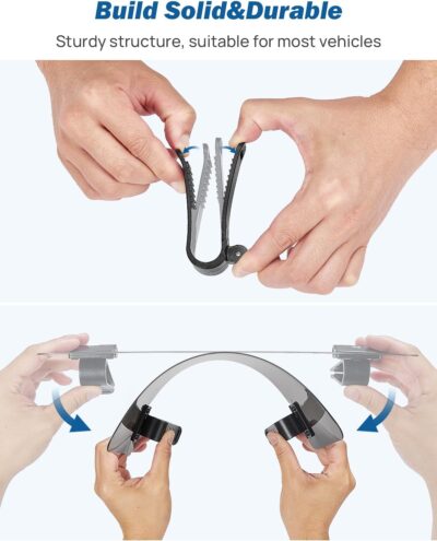 JOYTUTUS Sun Visor Extender for Cars, Polarized Sun Visor Extender Universal Sun Blocker UV400, Adjustable Visor Extension for Car Visor,Double-Clip,Anti Glare Stray Light - Image 6