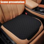 Car Seat Cover, Breathable & Anti-Slip Linen Auto Front Seats Bottom Protector with Storage Pocket, Universal Vehicle Interior Driver Seat Pad Accessory for SUVs, Cars, Sedans (Black) - Image 6