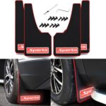 4 Pcs Reflective Soft Rubber Splash Guards - Universal Vehicle Mud Flaps - Sports Car Safety Warning