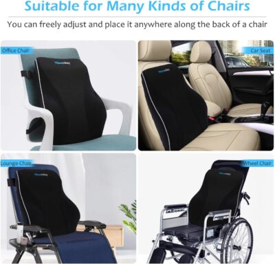 Niceeday Lumbar Support Pillow for Office Chair Car Back Support Pillow, Memory Foam Gaming Chair Desk Chair Back Cushion for Lower Back Pain Relief, Ergonomic Back Rest,Office Home Essentials - Image 7