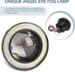 2 PCS Car Fog Light, 3" Angel Eye LED Fog Lamp, Super Bright Round Daytime Running Light Bulb, Universal for Most Cars Suvs (White) - Image 5