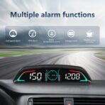 OBD2 Gauge Display,Head Up Display for Cars,Speedometer with Speed,Engine RPM,Clock,Overspeed Alarm,Water Temperature Alarm,Fatigue Driving Reminder,Fits Most Post-2008 Models - Image 4
