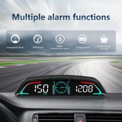 OBD2 Gauge Display,Head Up Display for Cars,Speedometer with Speed,Engine RPM,Clock,Overspeed Alarm,Water Temperature Alarm,Fatigue Driving Reminder,Fits Most Post-2008 Models - Image 4