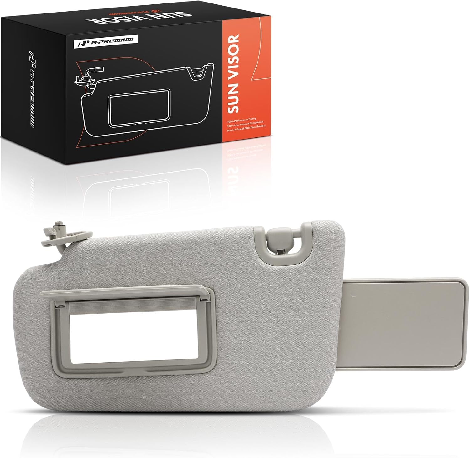 71AGlQ1CcL._AC_SL1500_.jpg A-Premium Driver Left Side Sun Visor Compatible with Nissan Sentra 2013 2014 2015 2016 2017 2018 2019 - Without Vanity Light, with Vanity Mirror, with sliding sun visor extension, Gray - Image 1