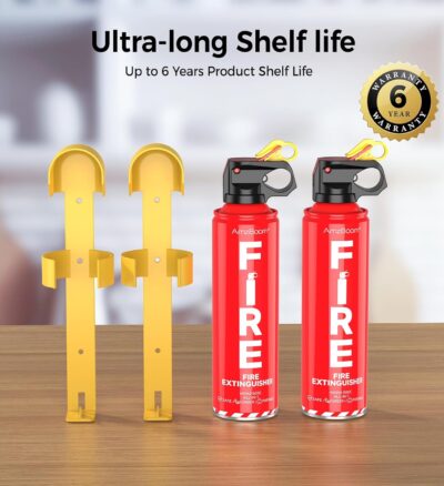 2-Pack Fire Extinguisher Kit,Compact ABCK Spray for Home, Kitchen, Car, Grill | Eco-Friendly, Anti-Reignition | Mounting Bracket. - Image 6