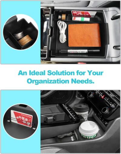 CDEFG 2Pcs Lower Center Console Tray Floor Console Organizer with Cup Holder Compatible with 2025 2026 Hyundai Tucson Limited Accessories Middle Console Storage Box - Image 5
