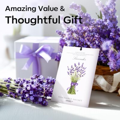 MYARO 12 Pack Lavender Scented Sachets | Odor Eliminator & Air Freshener for Drawer, Closet, Car, Shoes, Gym Bag, Suitcase | Home Fragrance Gift Set - Image 5