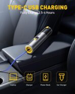 AUXITO Car Vacuum Cleaner - Portable Handheld Vacuum Cleaner 14000Pa Suction Power, Blow & Suction 2 in 1 Mini Vacuum Cleaner Hand Held Vacuum for Car, Home, Pet, Office, Gifts for Men (Silver) - Image 6