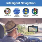GPS Navigator for Car Truck RV, 9 ” Trucker GPS for Semi Truck 2026 Map， Real Voice Spoken Turn-by-Turn Direction Reminding Navigation System for Cars, Vehicle GPS with Speed and Red Light Warning - Image 6