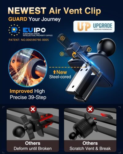 VANMASS【85+LBS Strongest Suction & Military-Grade Ultimate Car Phone Mount【Patent & Safety Certs】 Cell Phone Holder Truck for Dashboard Windshield Vent for iPhone 17 Pro Max 16 15 14, Blue - Image 8