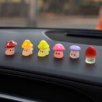 6PCS Luminous Mushrooms Car Dashboard Decorations, Mini Resin Automotive Rear View Mirror Decoration Accessories, Cute Fun Interior Ornament for Vehicle, Home, Office (Mushroom)