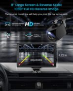 8” Wireless Apple CarPlay Screen for Car with Android Auto & 1080P Backup Camera, Rotatable Touchscreen Car Stereo, Vertical & Horizontal Mode, Bluetooth, GPS Navigation, Mirror Link - Image 8