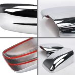 Chrome Side Mirror Covers Caps Compatible with 2009-2018 Dodge Ram 1500 and 2019-2024 RAM 1500 Classic Without Turn Signal Cut-Outs (Chrome-without Cut-Outs) - Image 2
