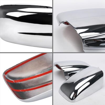 Chrome Side Mirror Covers Caps Compatible with 2009-2018 Dodge Ram 1500 and 2019-2024 RAM 1500 Classic Without Turn Signal Cut-Outs (Chrome-without Cut-Outs) - Image 2