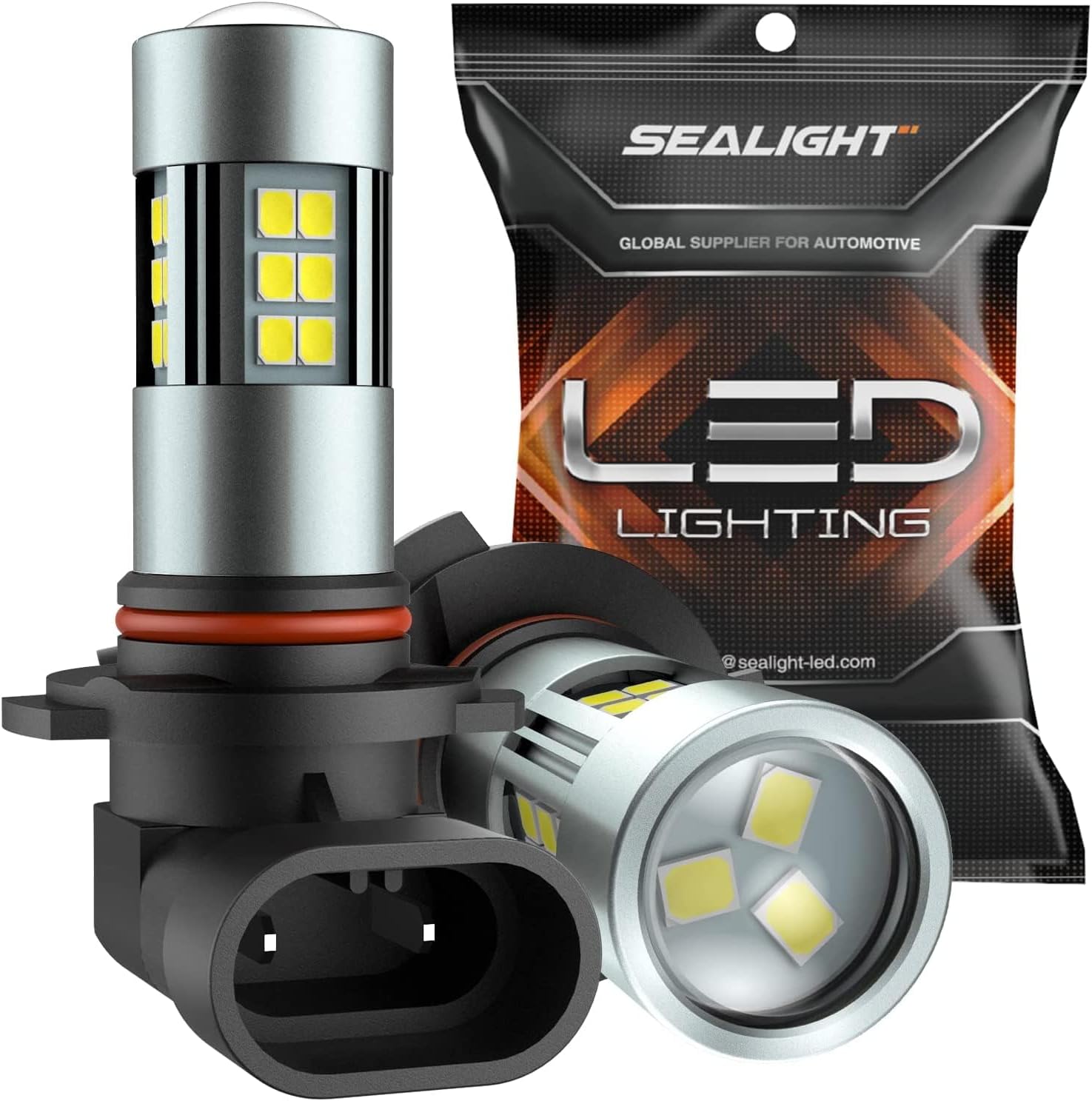 71AQwRfiRFL._AC_SL1488_.jpg SEALIGHT H10/9145/9140 LED Fog Light Bulbs, 6000K Xenon White, 27 SMD Chips, 360-degree Illumination, Non-polarity, Pack of 2 - Image 1