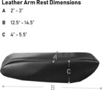 FH Group Premium Faux Leather Black Armrest Cover Semi-Universal Fit, One Pair, Set of 2 Black - Image 4