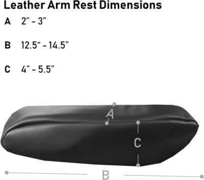 FH Group Premium Faux Leather Black Armrest Cover Semi-Universal Fit, One Pair, Set of 2 Black - Image 4