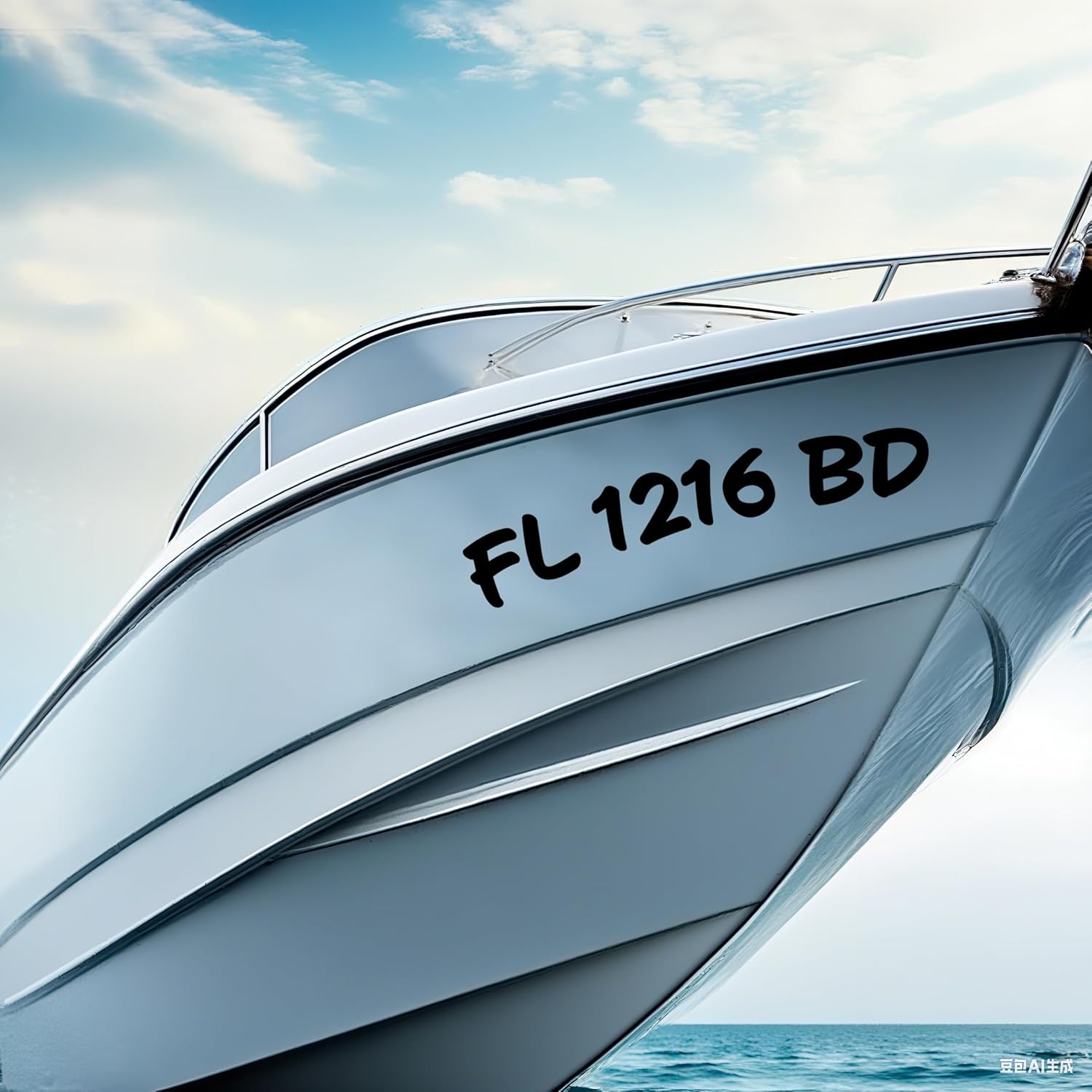 71ARFrZdULL._AC_SL1500_.jpg 2 Pack Custom Boat Registration Numbers & Name Decal - Personalized Vinyl Boat Stickers - UV/Fade Resistant, Marine Lettering for Hulls & Windshields, Auto, Car, Window, Business, Glass, Truck - Image 1