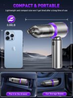 Vacuum/Air Duster 80,000RPM Super Power Mini Car Vacuum Cleaner 4-in-1 air Blower Gun Air Duster & Air Blower & Pump Hand Electric air Duster Handheld dust Blower Blower Cordless (Purple) - Image 7