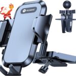 VICSEED Military-Grade Sturdy Car Phone Holder Mount, Upgraded Anti Shake Metal CD Slot & Air Vent Thick Case Friendly Phone Mount for Car Fit for iPhone 17 16 15 Samsung All Phones