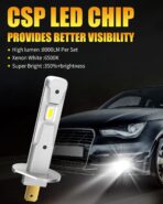 AILEO H1 LED Fog Light Bulb, 25W 6000 Lumens Super Bright 6000K Cool White 360°Beam H1 LED Bulb for DRL or Fog Light Bulb Replacement 1:1 Mini Size Quick Install IP68 Waterproof, 2 Pack - Image 2