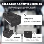 Homeve Trunk Organizer, Car Storage, Reinforced Handles, Collapsible Multi-Compartment Car Organizers, Foldable, Waterproof, 2 Compartments, Suitable for Car Accessories, SUV (Black, Standard) - Image 2