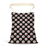 Car Trash Bag, Car Garbage Bag, Waterproof Back Seat Cars Organizer Hanging Trash Can Bin for Home, Office, Outdoor, Travel, Camping Vehicle Accessories Black Circle Cherry Decor - Image 2