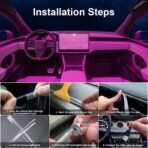 Interior Car LED Lights with Wireless APP/RF Remote Control, RGB 6 in 1 Ambient Lighting Kit with 315 Inches Fiber Optic,16 Million Color Neon Strip Inside Sync to Music,Car Decorations Accessories - Image 4