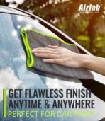 Airlab Carbon Microfiber Towels for Car Glass Window Polishing Cleaning Cloth Auto Detailing Lint Free Streak Free Drying Car Wash Large Towel, Pack of 2, 20" x 16", Grey-Green - Image 5