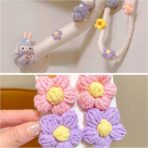 Crochet Flowers Dashboard Decorations, 6Pcs Cute Car Accessories for Women Interior Aesthetic, Handmade Knit Flowers Home Decor - Image 6