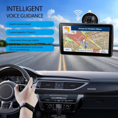 7'' GPS Navigator for Car Truck RV - 2026 North America Maps Free Lifetime Updates, Touchscreen Navigation System, Speed & Red Light Warning, Turn-by-Turn Voice Guidance, for All Cars (Blue) - Image 4