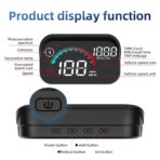 ARTILAURA Windshield GPS Speedometer Head Up Display HUD 3.5 Inches Digital GPS Speedometer Smart Gauge Overspeed,Compass, Mileage for Most Car Vehicles - Image 3