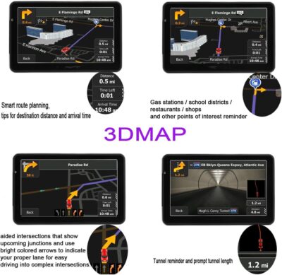 GPS Navigation for Car, Latest 2026 Map 7 inch Touch Screen Car GPS, Voice Turn Direction Guidance, Support Speed and Red Light Warning, Pre-Installed North America Lifetime map Free Update - Image 5