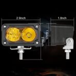 LED Pods Amber, 2Pcs 40W 3 Inch Driving Light Yellow Off Road Light LED Bumper Lights Super Bright LED Work Light Cube Waterproof Combo Fog Light for Truck ATV UTV SUV Motorcycle Boat - Image 2