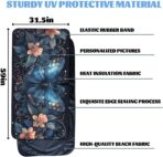 Blue Butterfly Car Windshield Sunshade Folding Retro Flowers Leaves Heatshield Front Window Car Sun ​Shade Windshield Block UV Rays Sun Shade Visor Protector for Car Sedan Truck SUV Accessories - Image 6