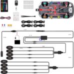 8 Pods RGB LED Rock Lights for Jeeps Trucks Golf Cart ATV UTV RZR SUV Offroad Pickup Car, Waterproof Multicolor Underglow Kit with APP Music Mode Underbody Neon Light Vehicle Underneath Accent 12V - Image 9