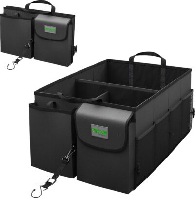 DRIVE - Car Trunk Organizer - Collapsible, Multi-Compartment Automotive SUV Car Organizer for Storage w/Adjustable Straps - Truck & Car Accessories for Women and Men - Black - Image 9